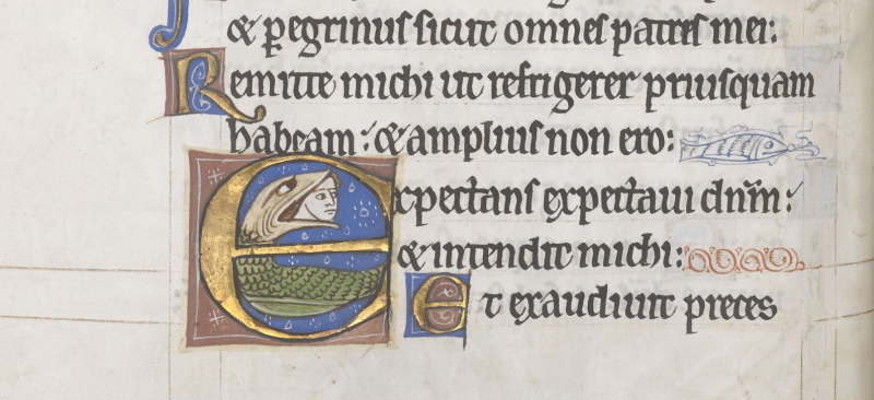 Illuminated manuscript showing a fish devouring a man