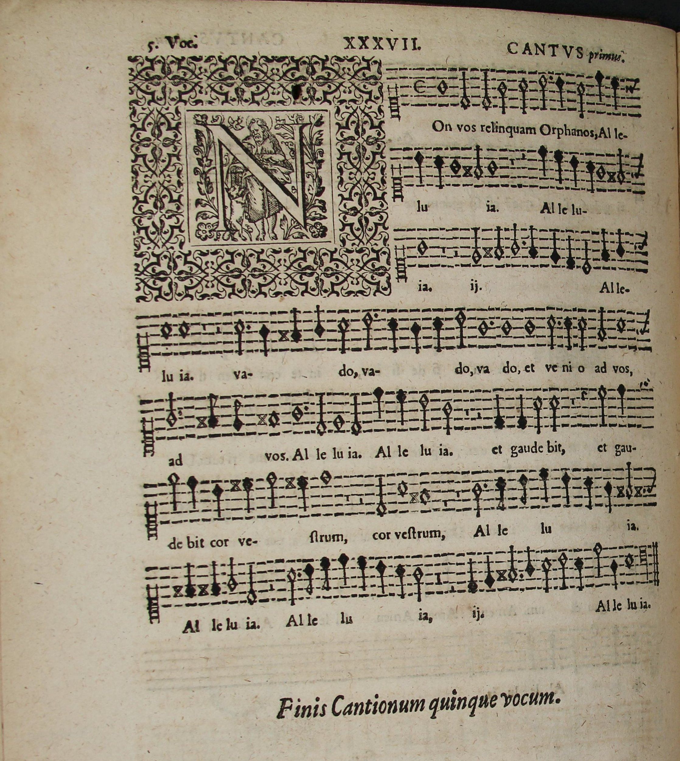 William Byrd’s ‘Non vos relinquam orphanos’ from his Gradualia published in London in 1607.