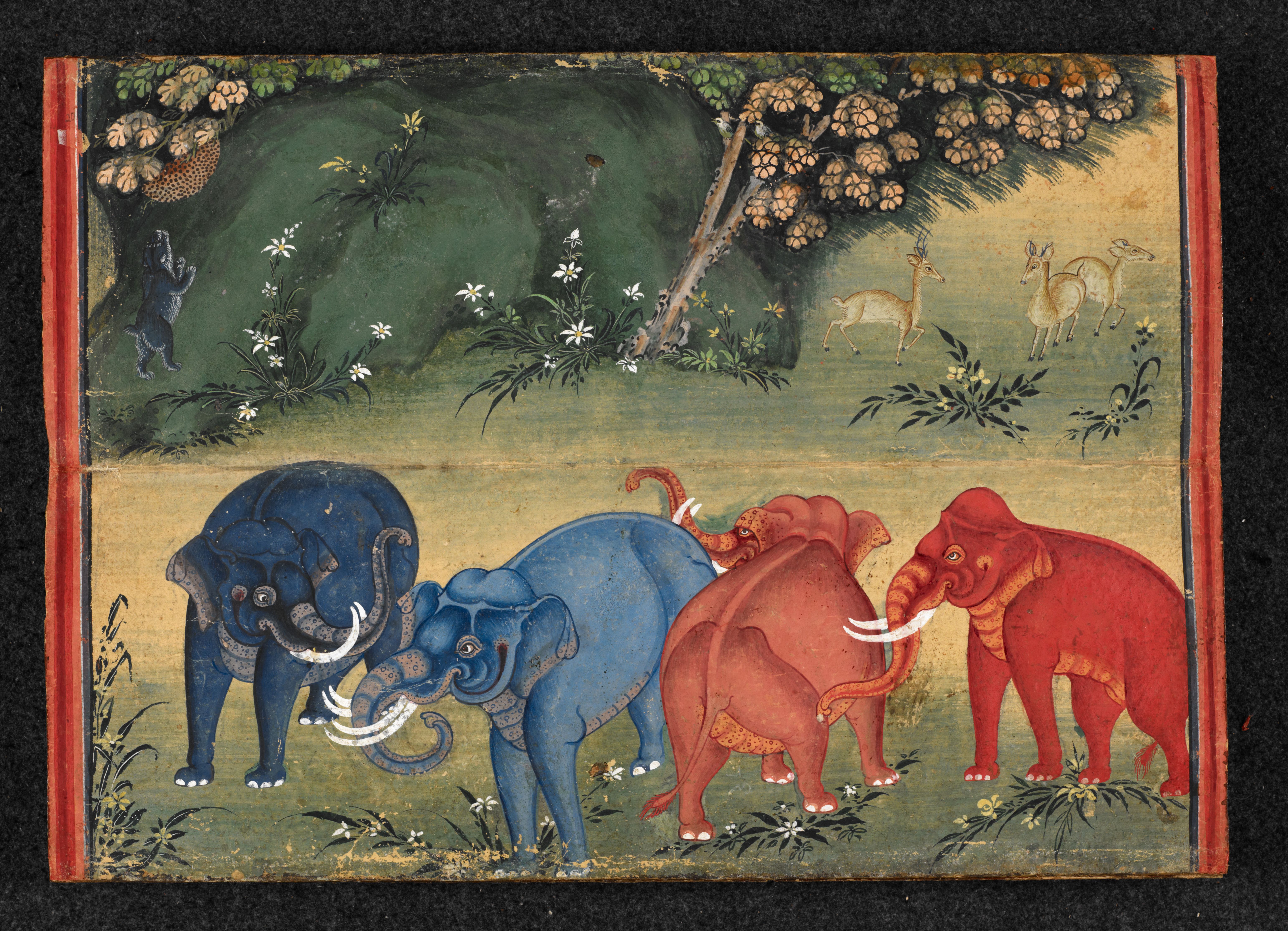 Four elephants.