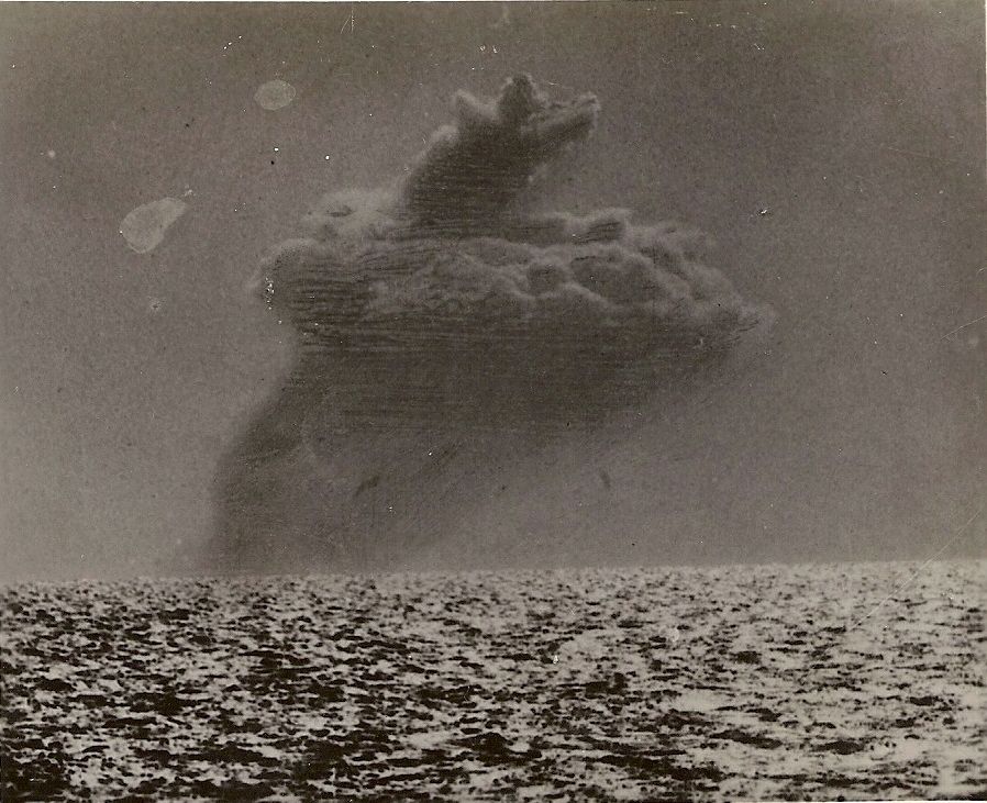 A spectral cloud rises above the sea off the coast of Western Australia.