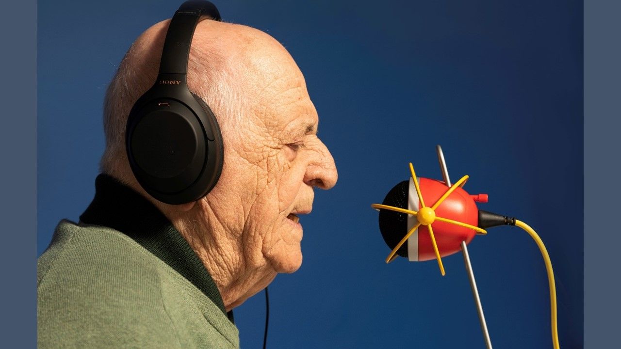 Artists’ Lives interviewee Brian Wall in a remote recording in 2023.