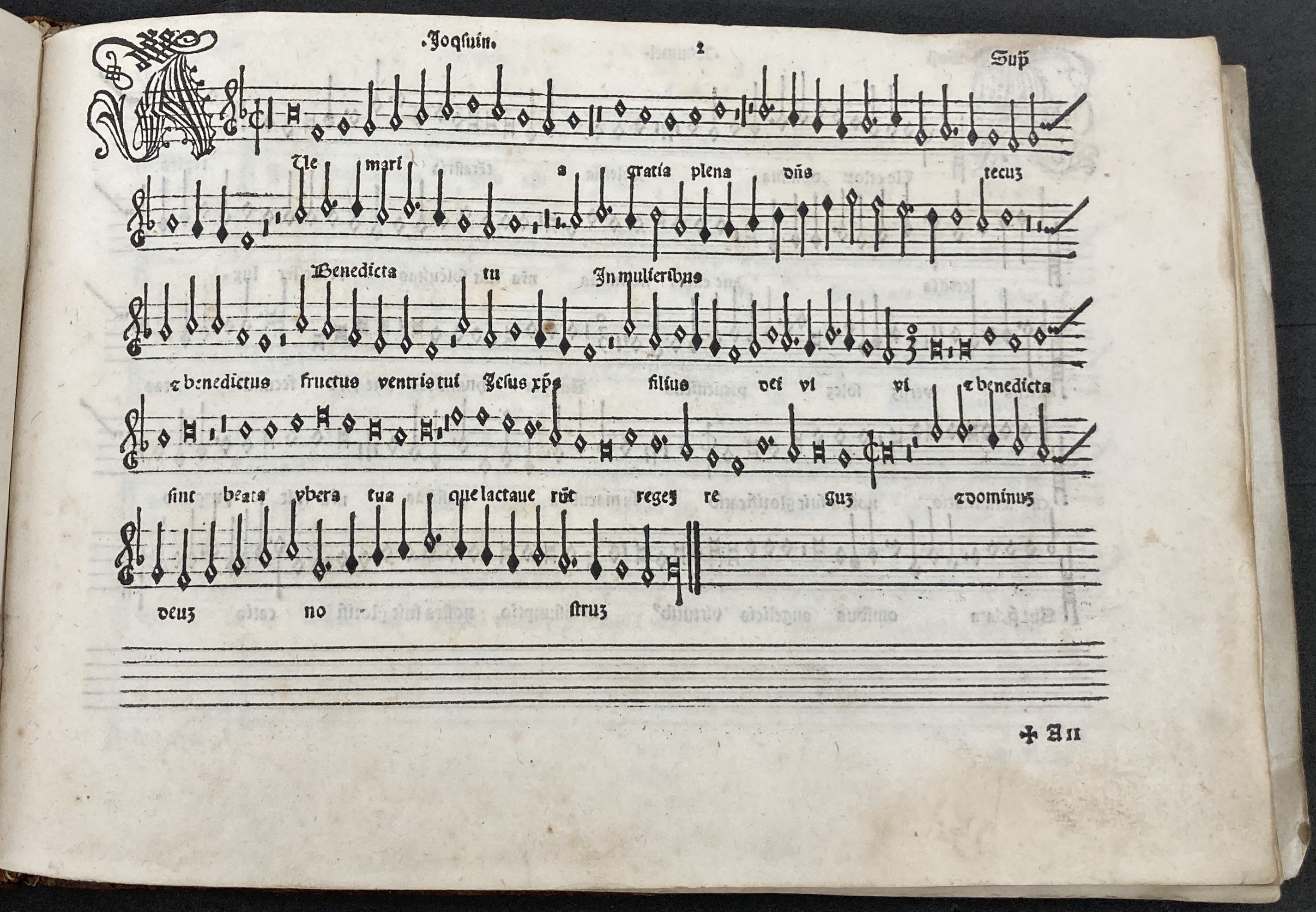 Printed music of Ottaviano Petrucci's Motetti C. Venice.