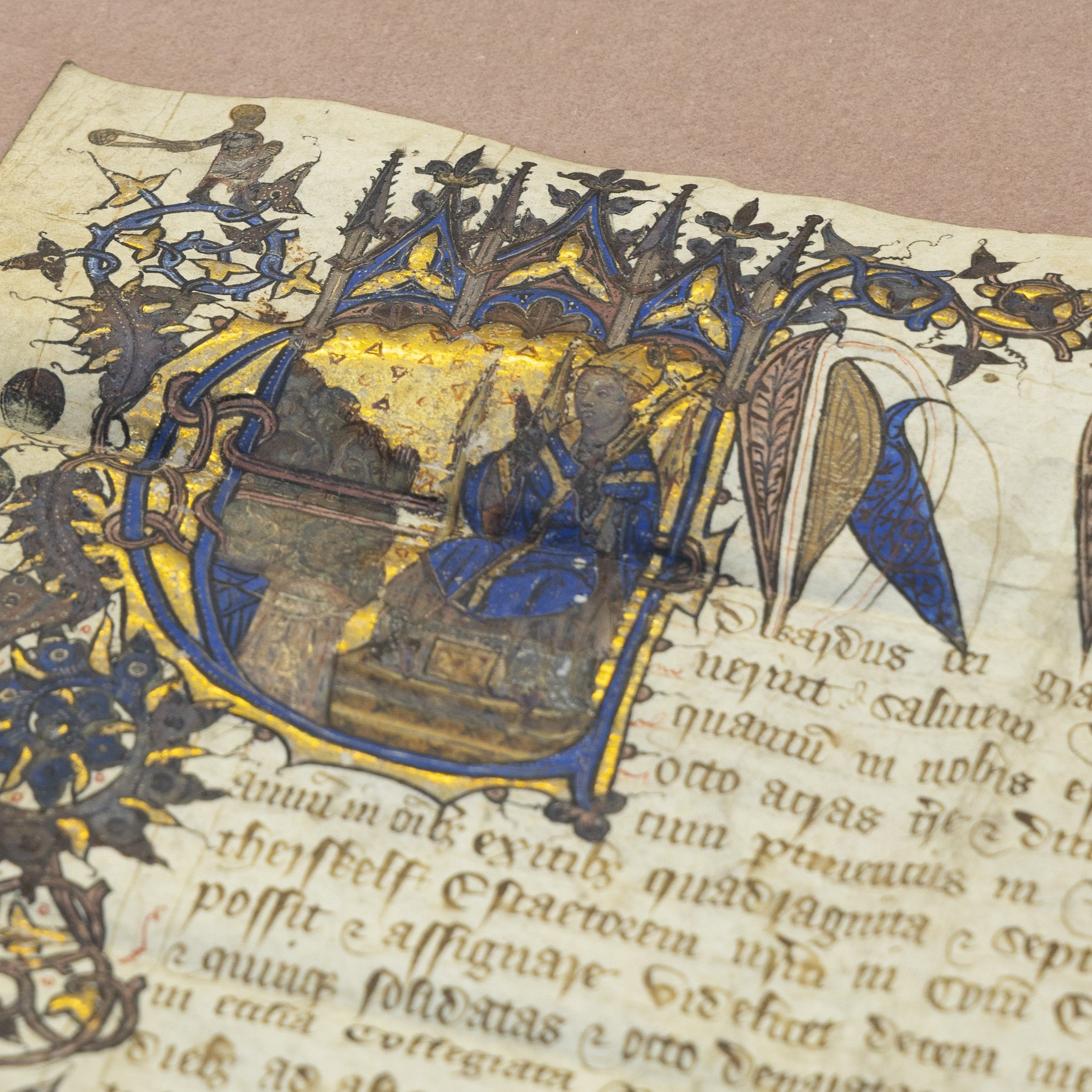 Close up of 14th-century charter