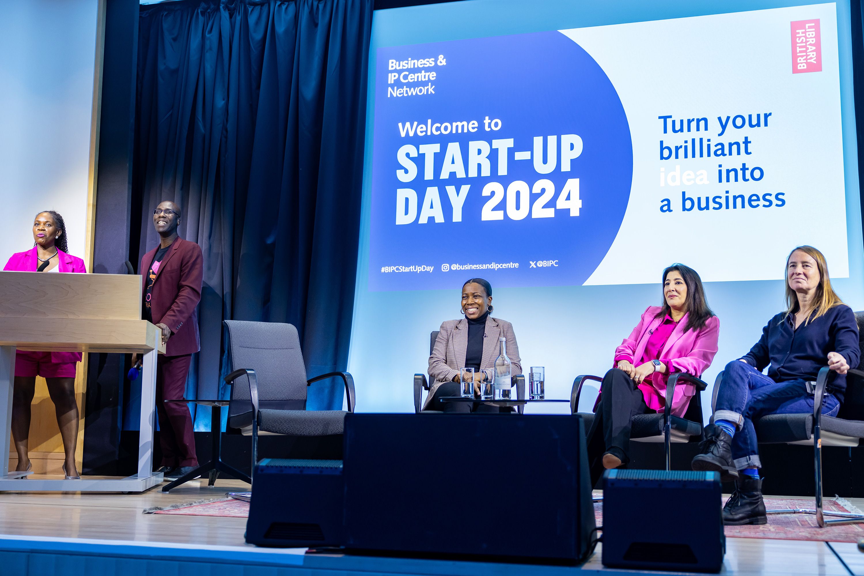 Speakers on stage at BIPC Start-up Day 2024 event.