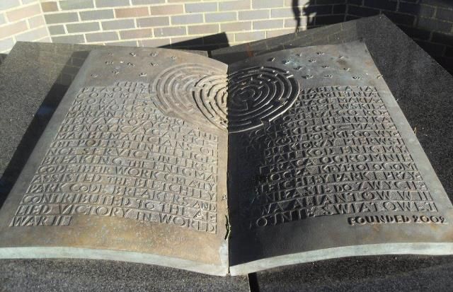 Memorial at Bletchley Park commemorating three Polish mathematicians. (Photo by Magda Szkuta)