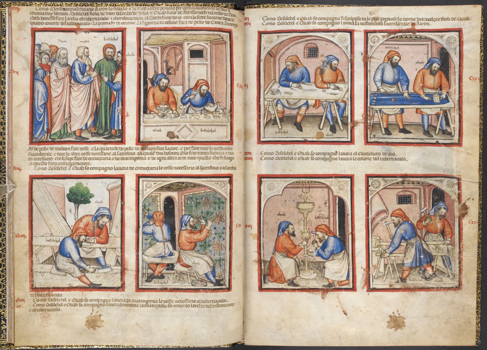 Beseleel and Ooliab at work in the Paduan Bible Picture Book.