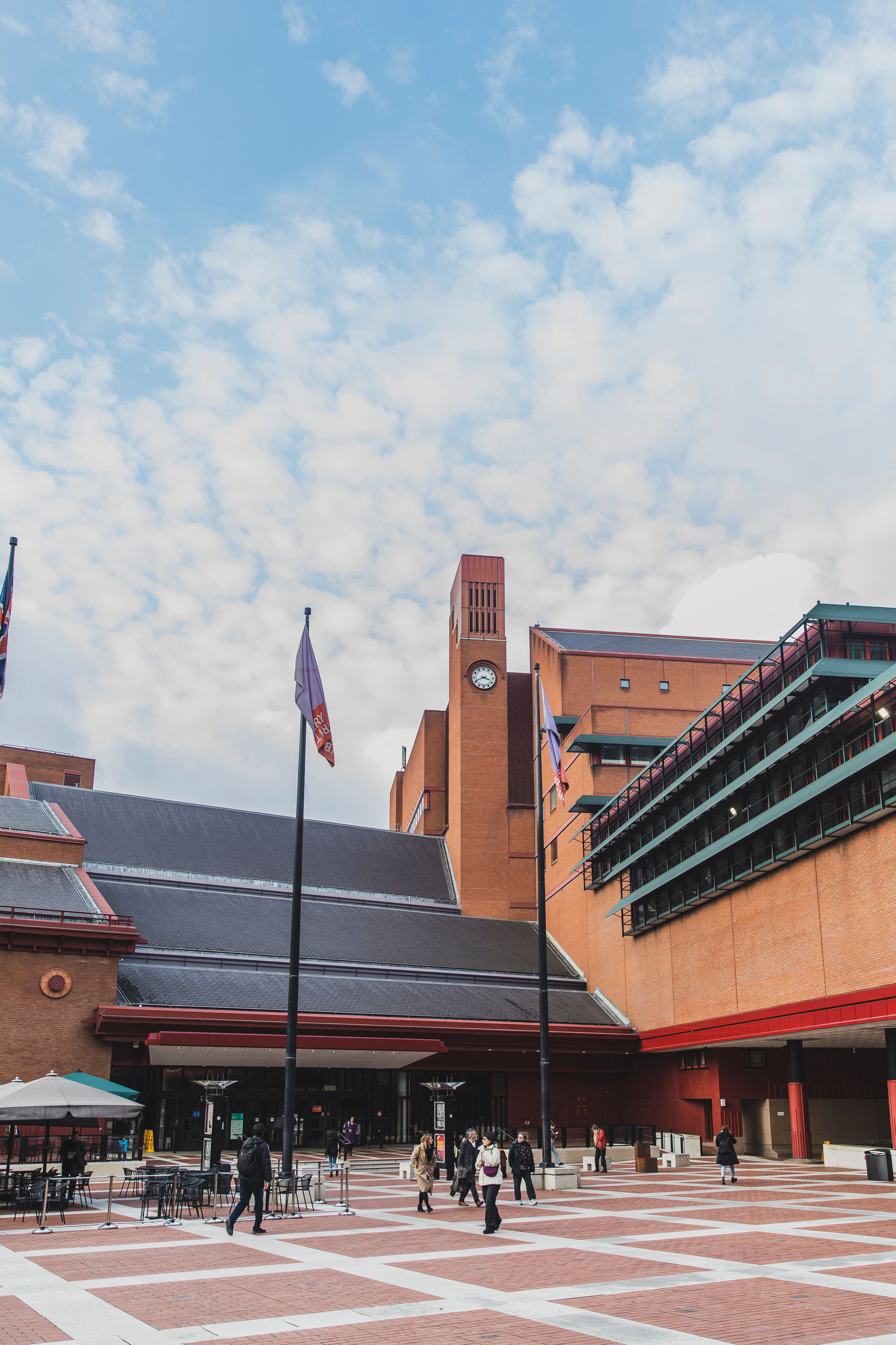 Portrait exterior of the British Library, St Pancras