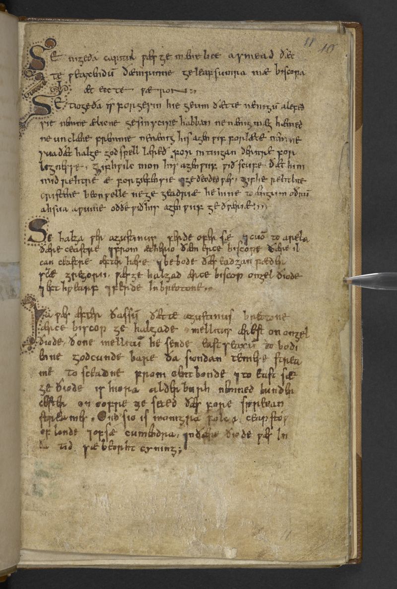 Page from an Old English translation of Bede’s Ecclesiastical History.
