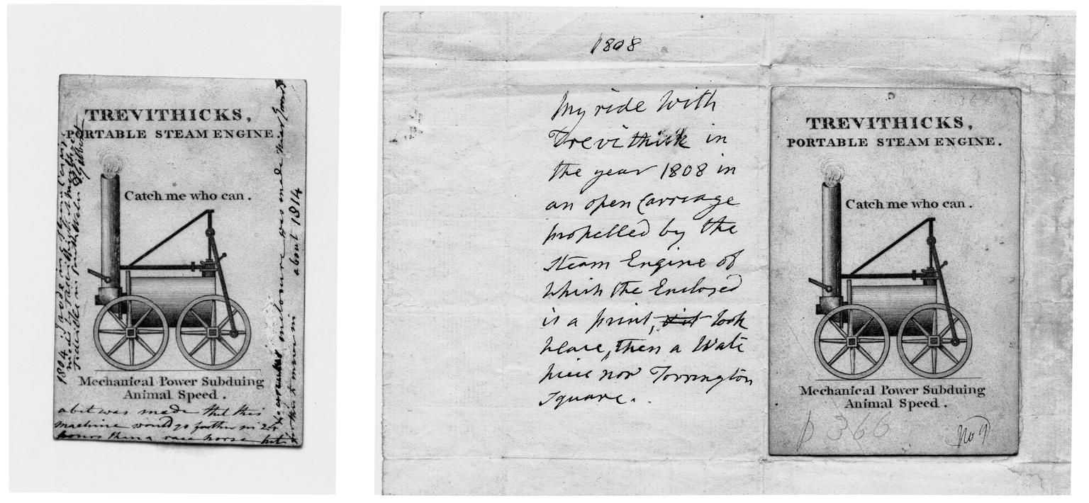 Original tickets to the Catch Me Who Can steam locomotive demonstration.
