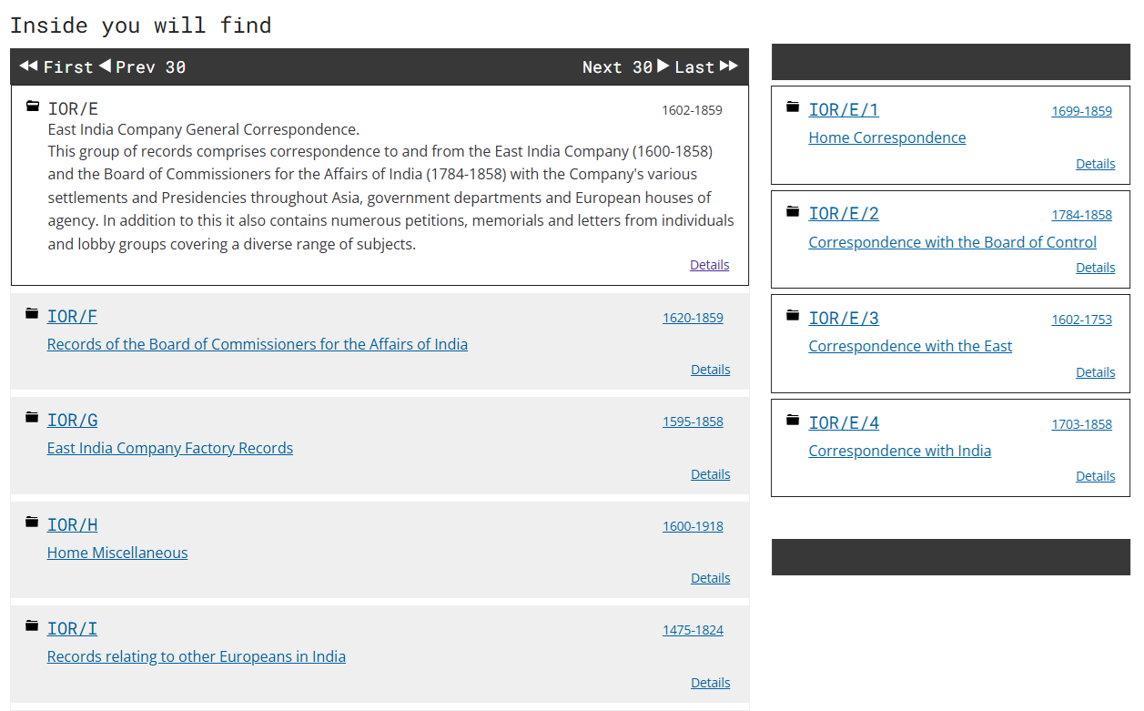 IOR/E with child records on the Discovery platform.