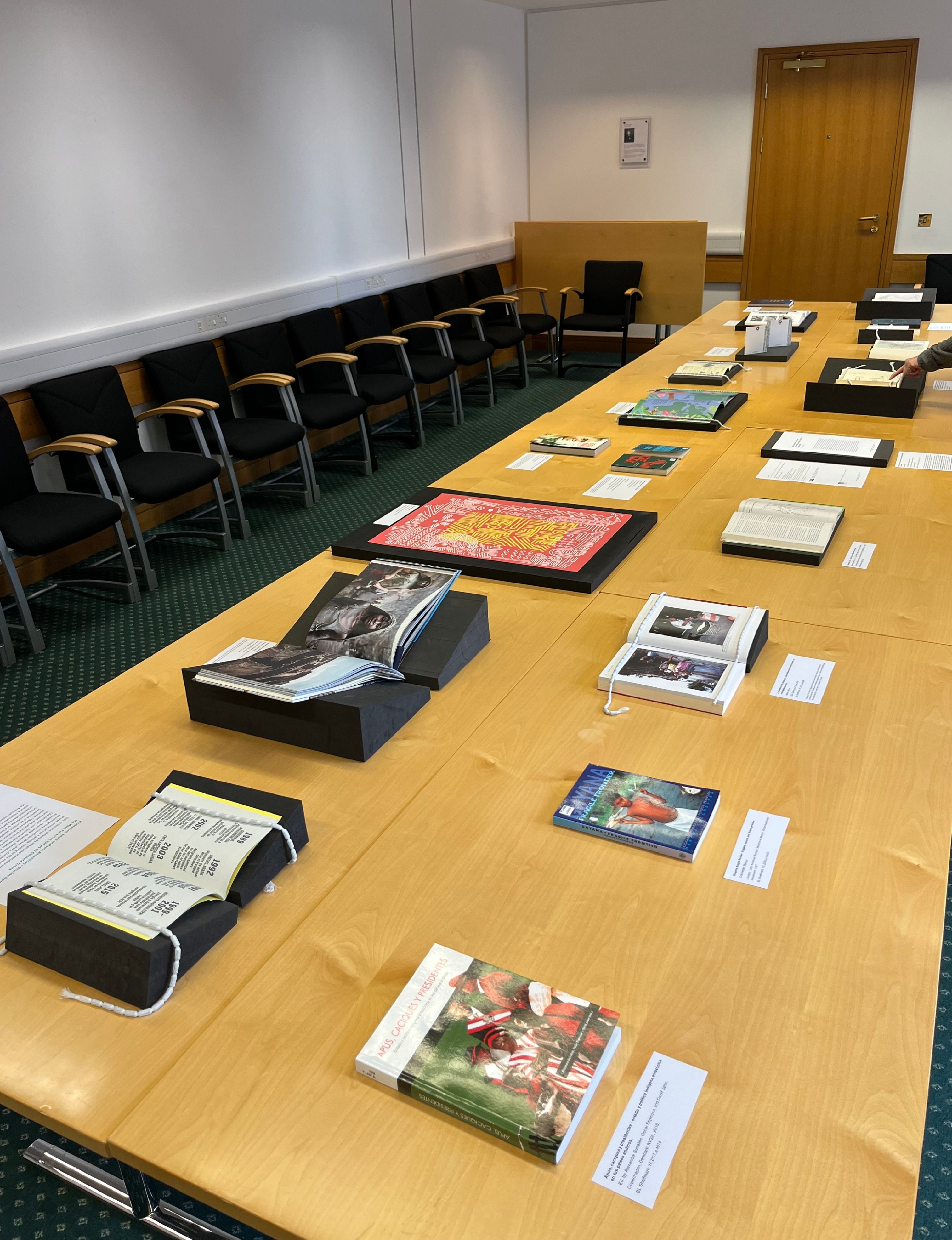 A table with a number of collection items.