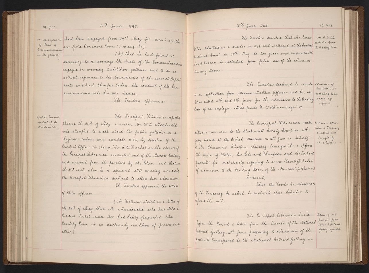 Trustees Papers from May 1889 to April 1896, British Museum Archive