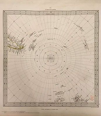 Map of the southern polar region published in 1844 by the Society for the Diffusion of Useful Knowledge