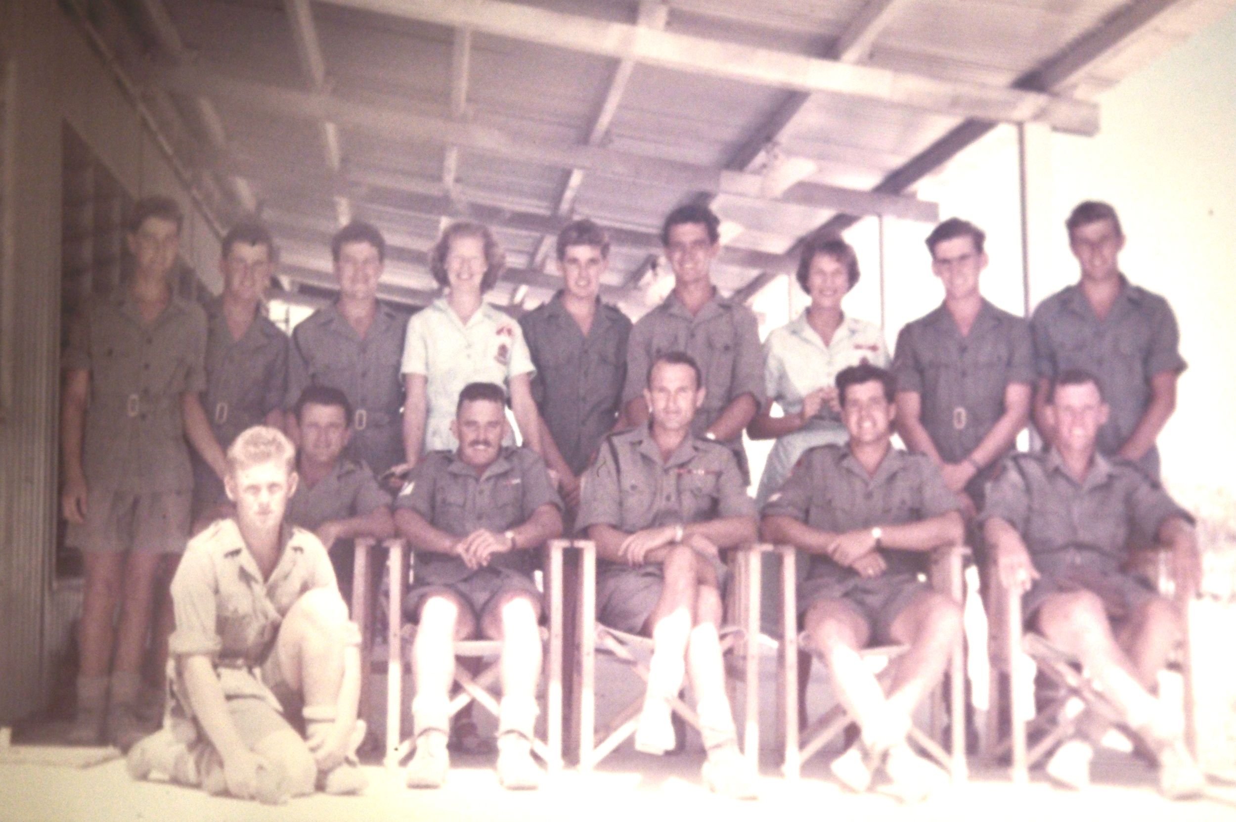 Doctors, medics and two women from the Women's Voluntary Service pose for a photograph on Christmas Island.