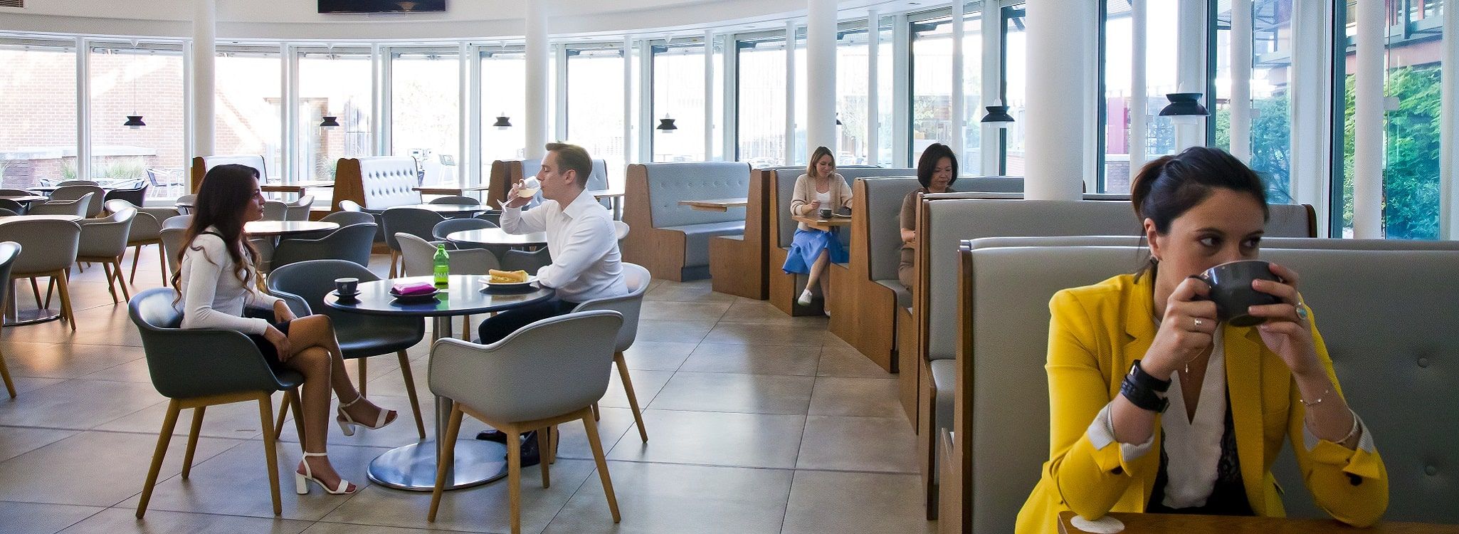 Visitors dining in the Terrace Restaurant.