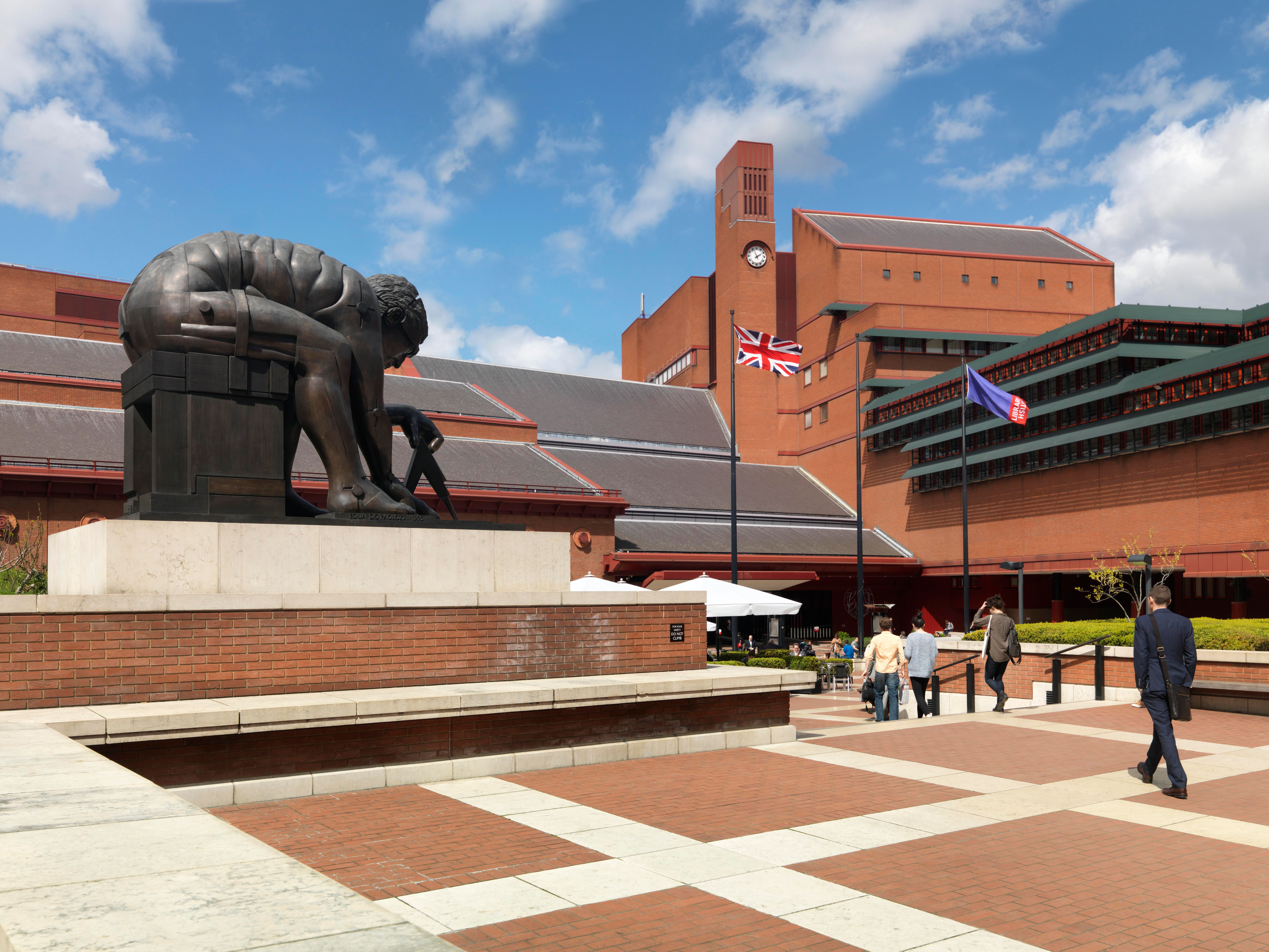 Landscape exterior of the British Library, St Pancras