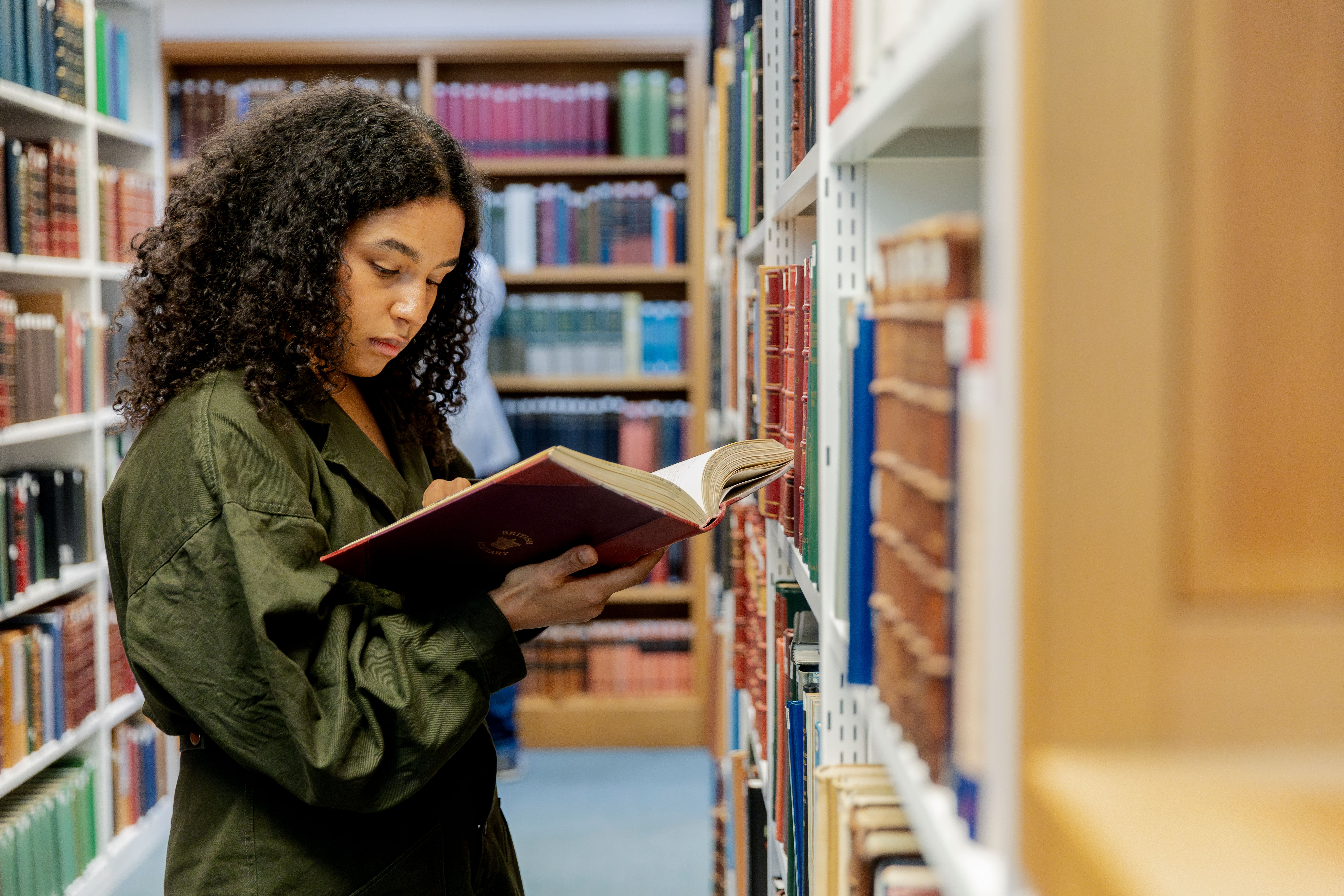 Girl reading a book.
