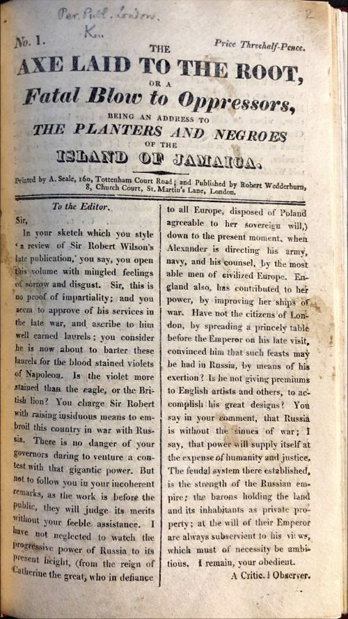 The front page of a journal, with many different fonts in its headings and two columns of text.