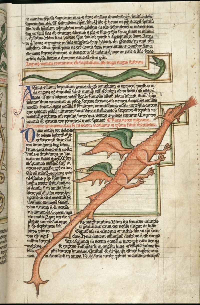 Orange dragon blowing flames