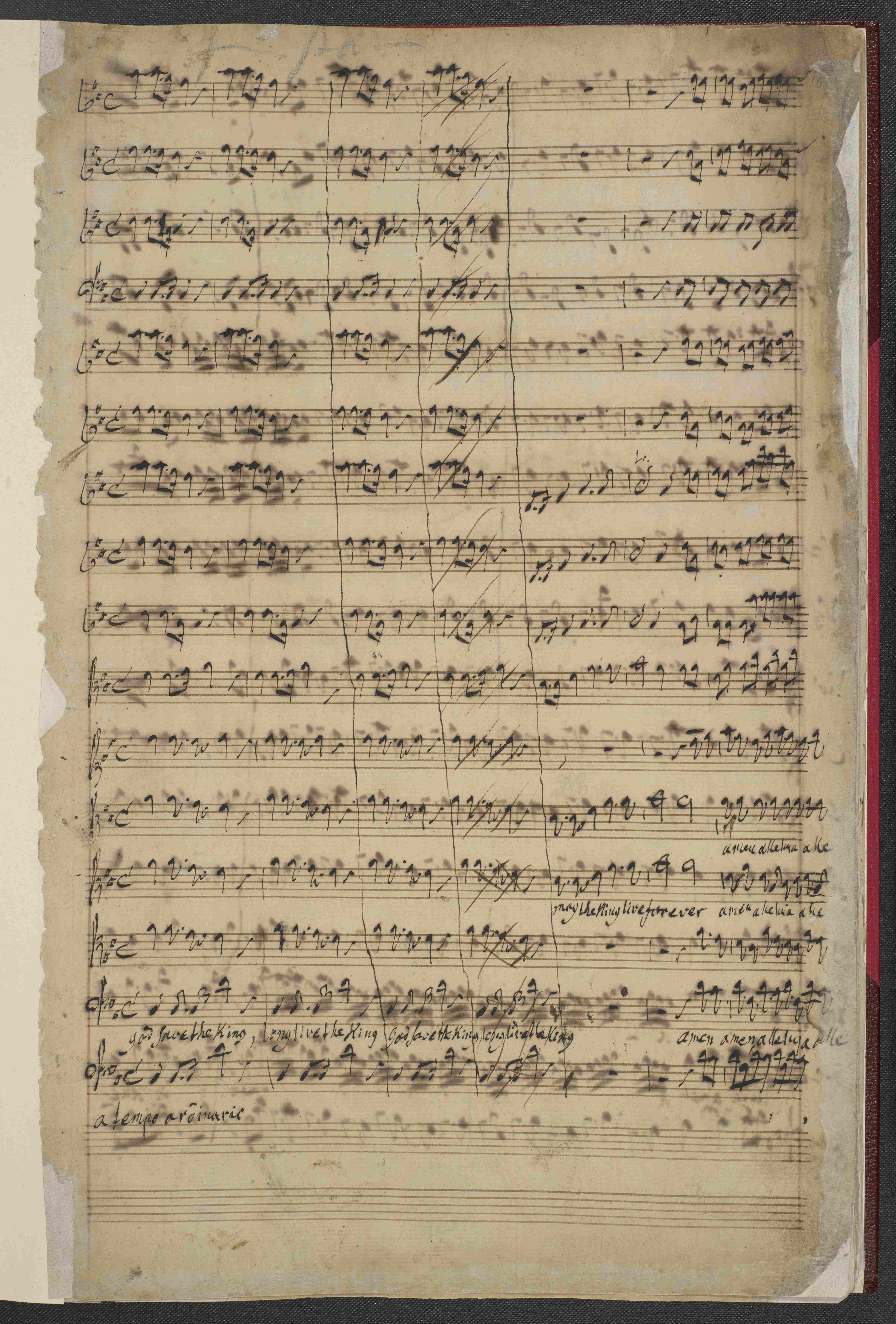 Manuscript of Zadok the Priest, HWV 258