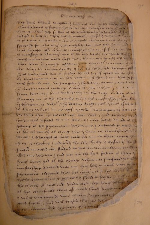 Letter written by Sir Thomas more; handwritten