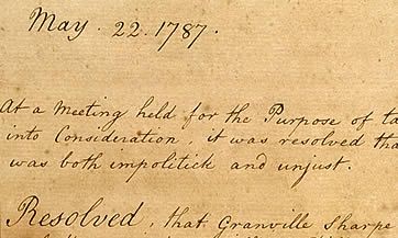 Minutes of the Committee for the Abolition of the Slave Trade, 1787