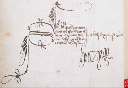 The signature of King Henry VIII