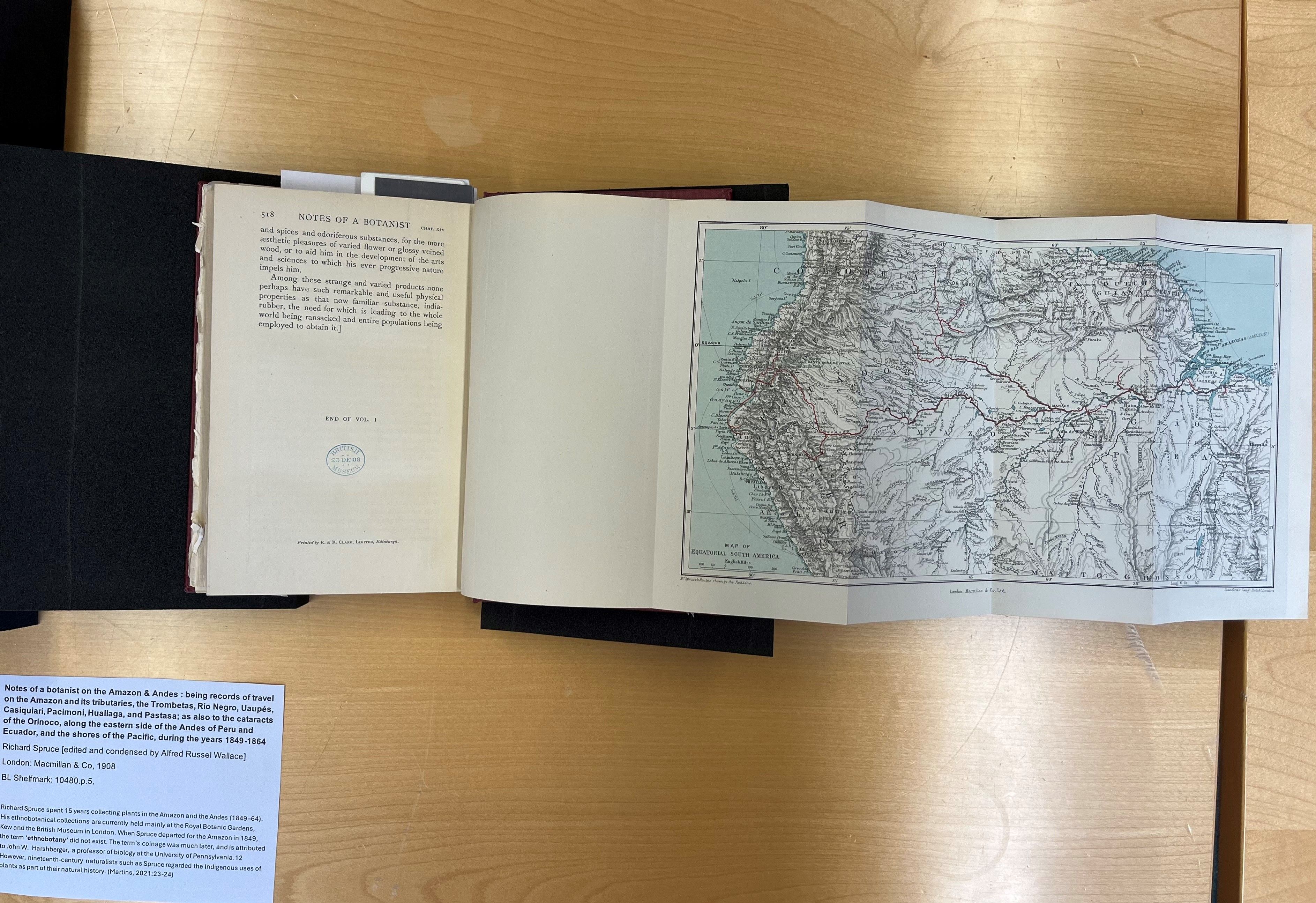 An open book with a map