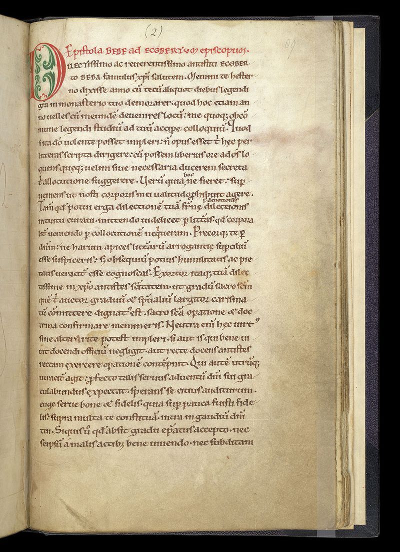 Beginning of Bede's letter to Ecgberht, England.