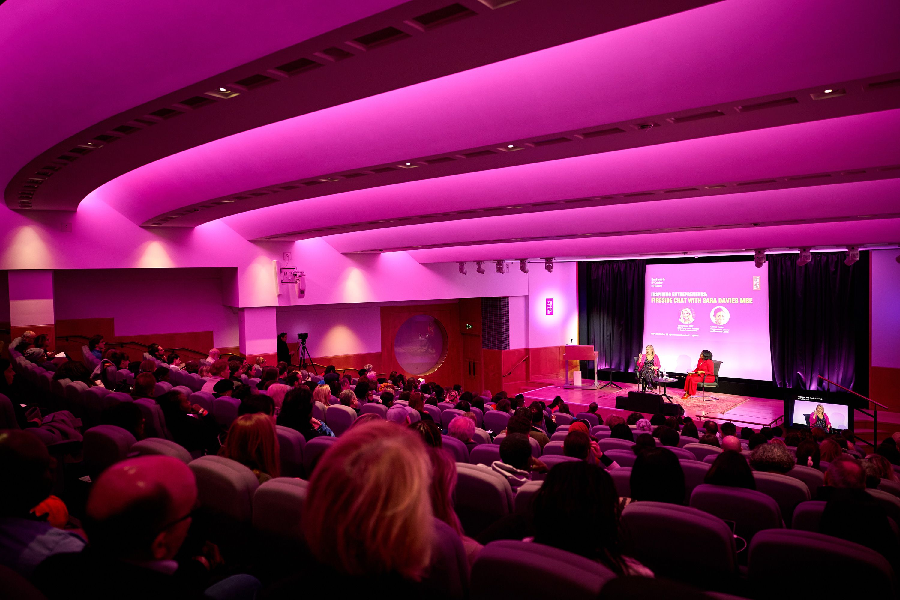 Sara Davies on talking on stage at British Library.