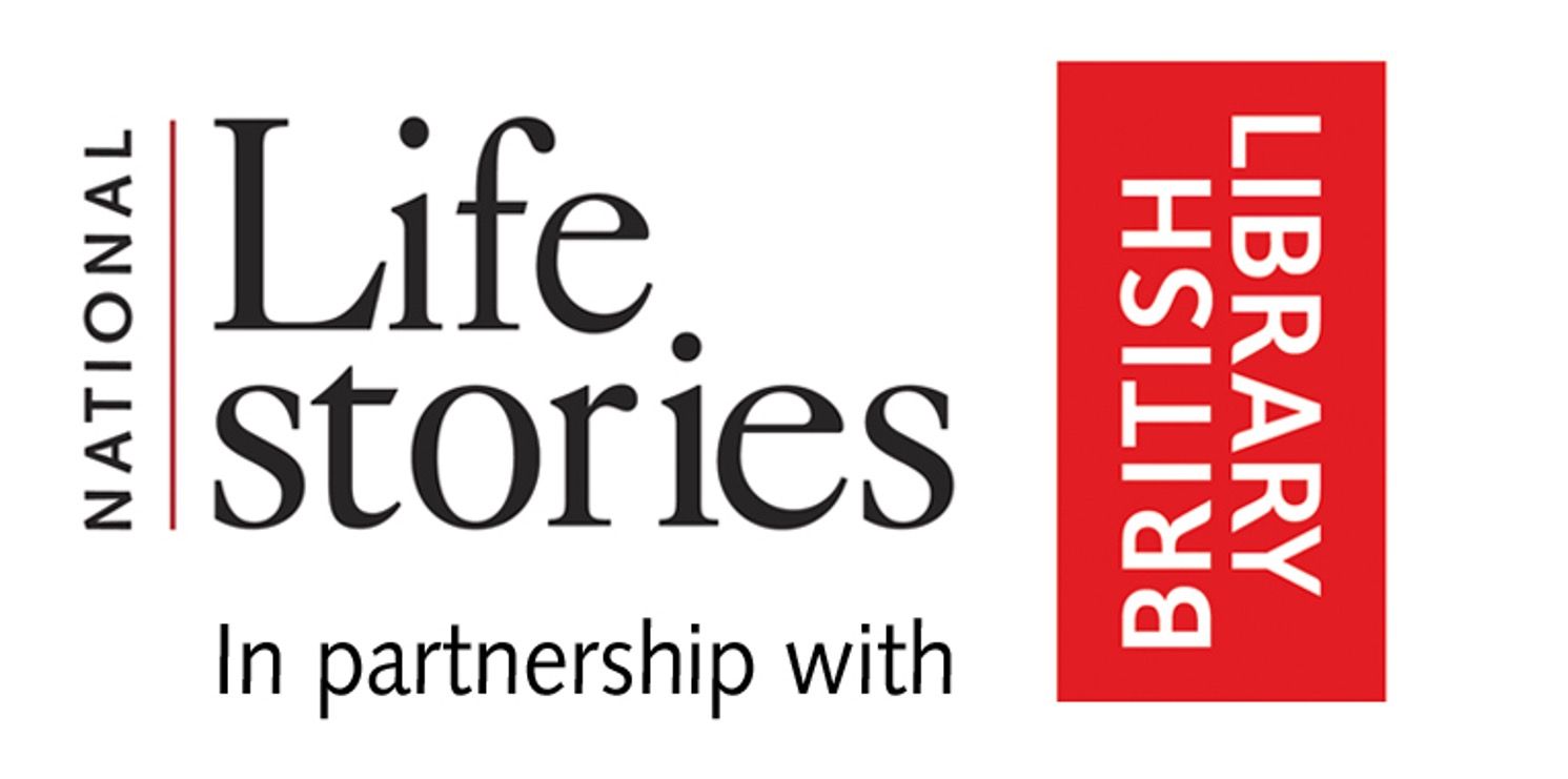 National Life Stories logo, black writing next to the red and white British Library logo