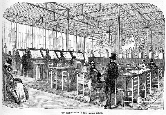Crystal Palace Reading Room from The Ladys Newspaper_24 March 1855.