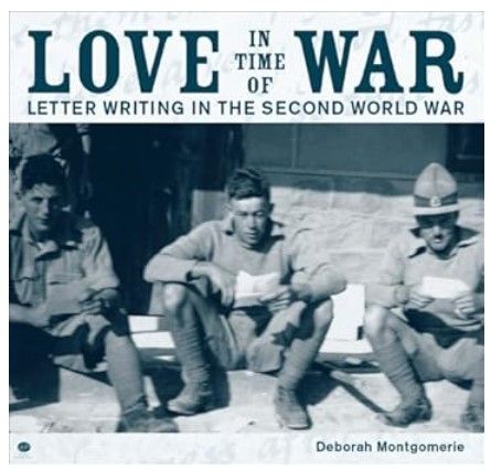 Three soldiers sitting, two reading letters