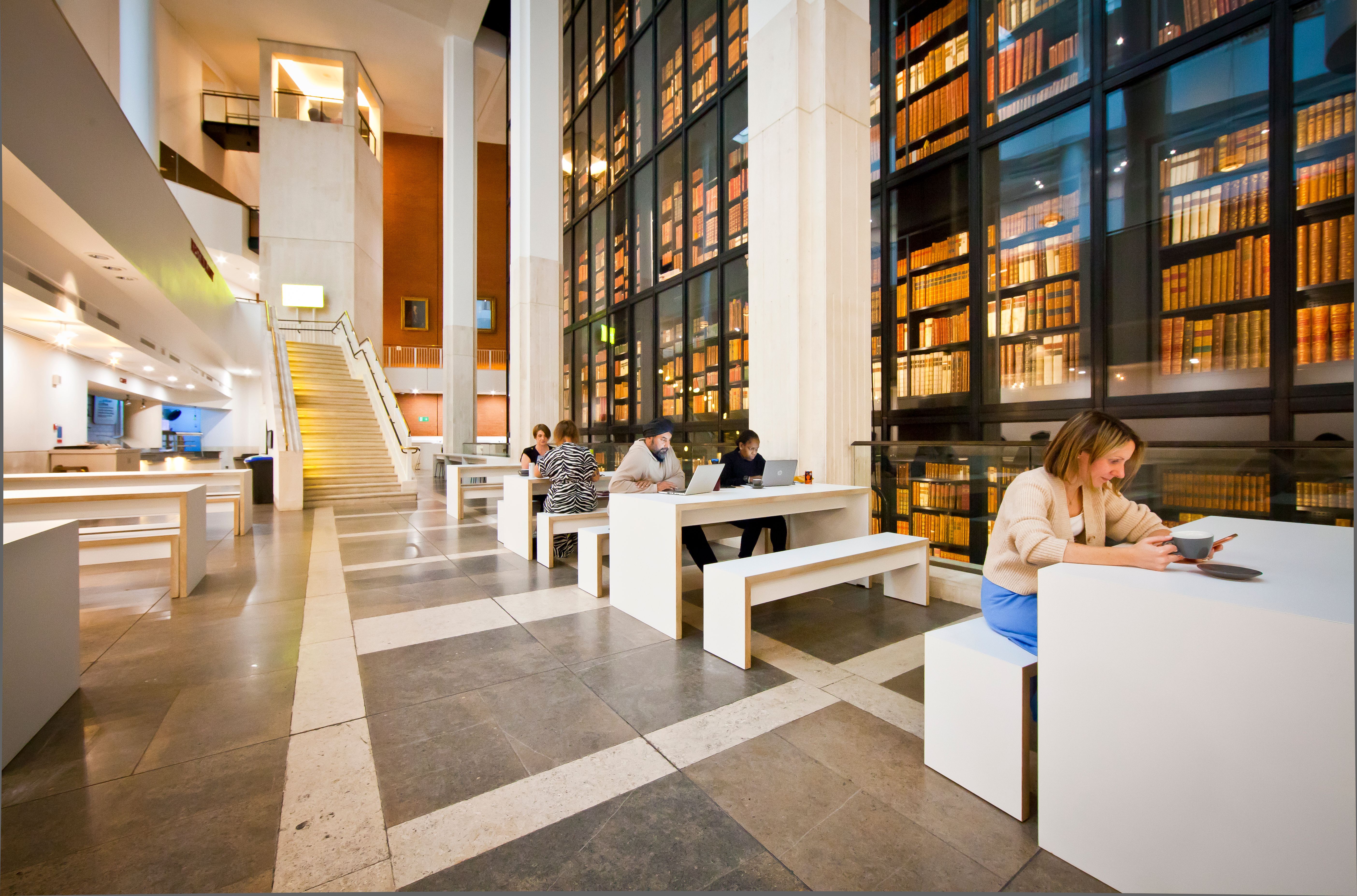 Visitors sitting at the Upper Ground Floor Café.