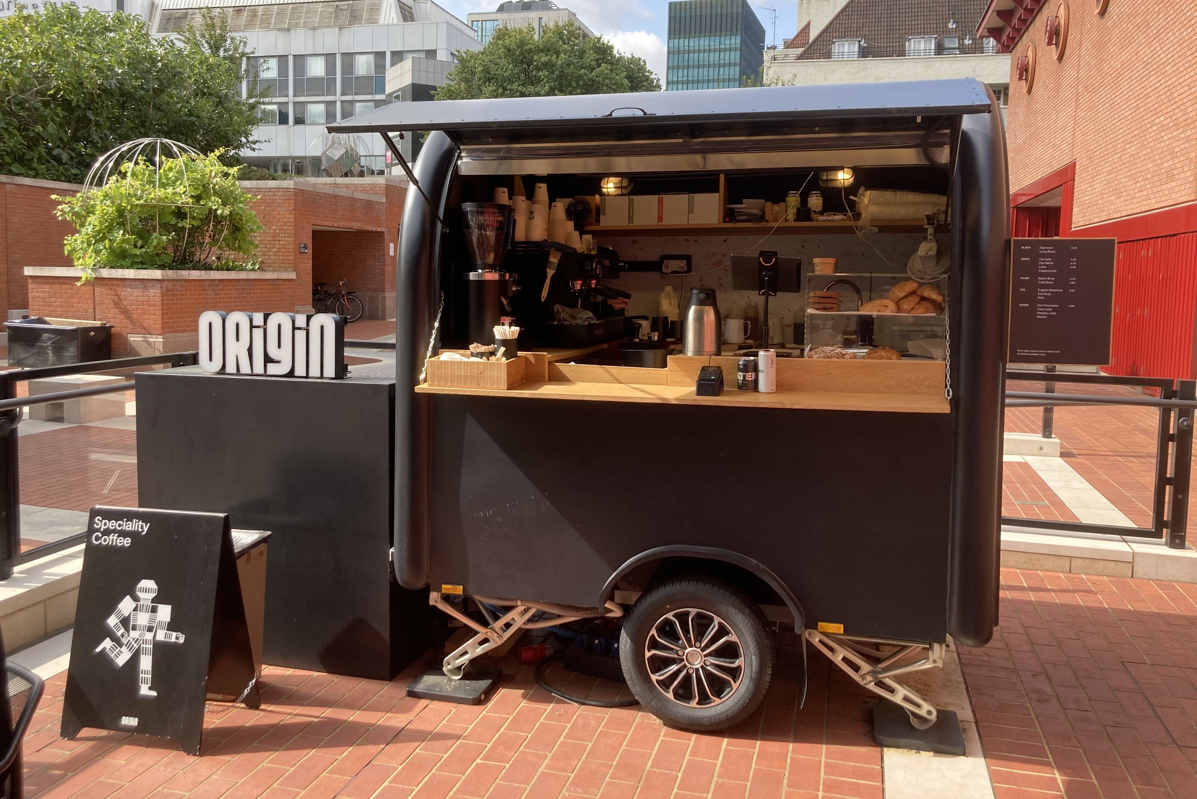 The Origin Coffee truck on the British Library Piazza.