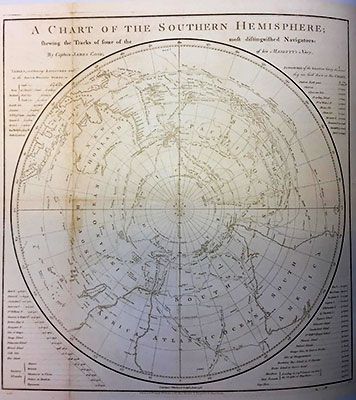 Chart of the southern hemisphere published in 1777 by Captain James Cook