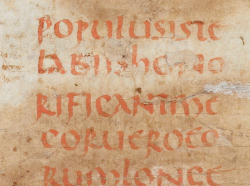 A detail from a 4th-century manuscript of the letters of Cyprian.