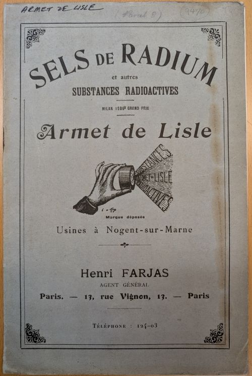 The front cover of Sels de Radium