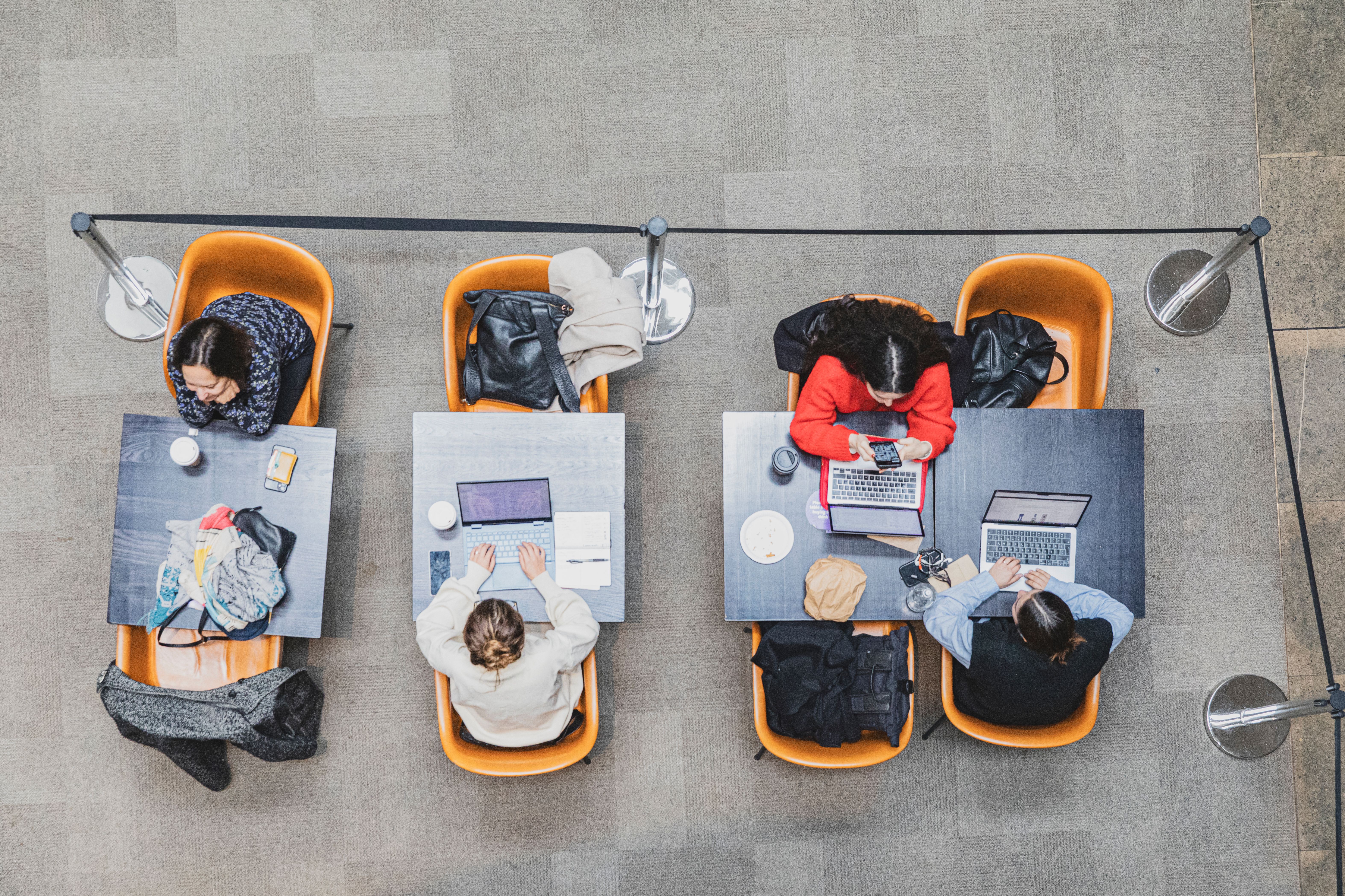People working in the public areas of the British Library