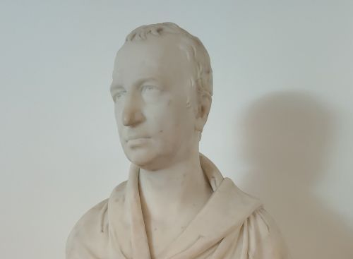 Henry Thomas Colebrooke, draped bust. Sculpted by Francis Chantrey in 1820.