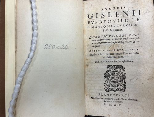 Title page of Avgerii Gislenii Bvs Beqvii Legationis tvrcicae