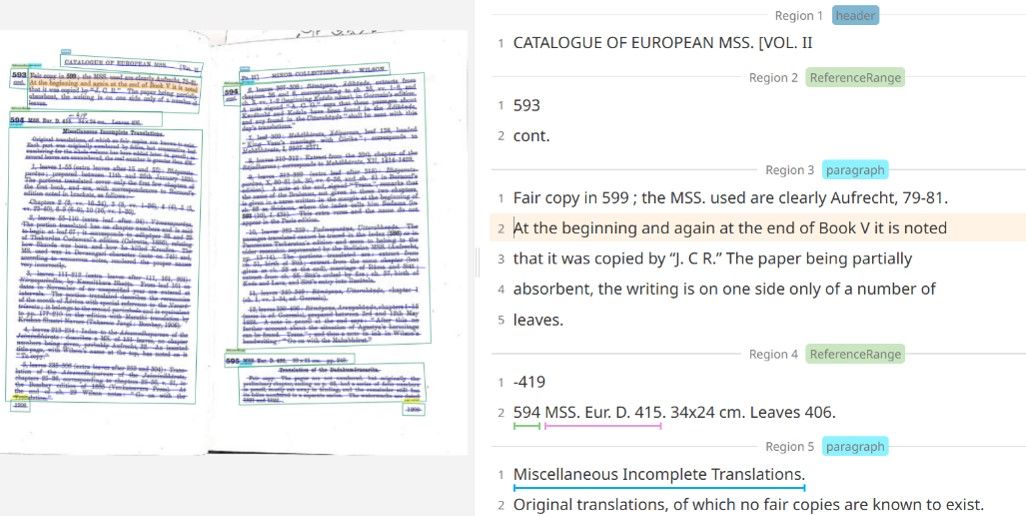 Editing the transcribed pages pp.1208-1209 of Kaye and Johnston in Transkribus.