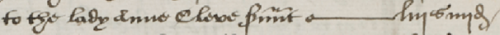 An entry for a payment to Anne of Cleves, 1543–1544